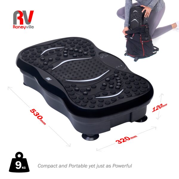 8-in-1 Ultra Compact Thin Vibration Power Plate with USB Music Player, Magnotherapy & 299 Speed - Image 3